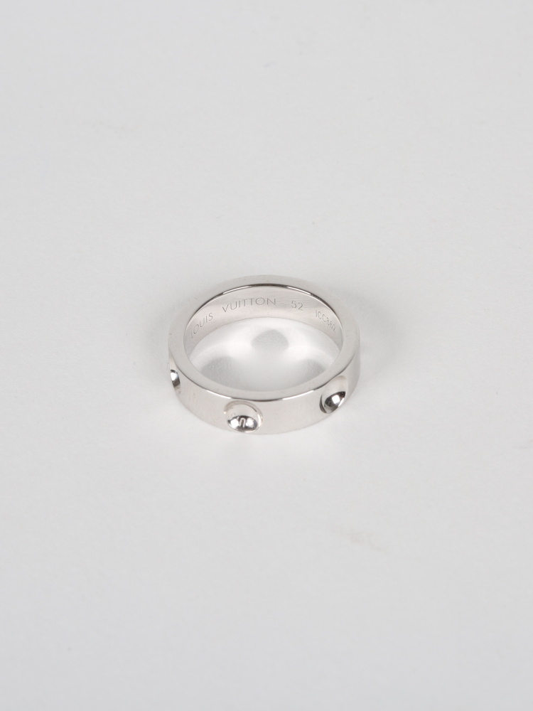 Louis Vuitton Empreinte Large Ring, White Gold Grey. Size 52