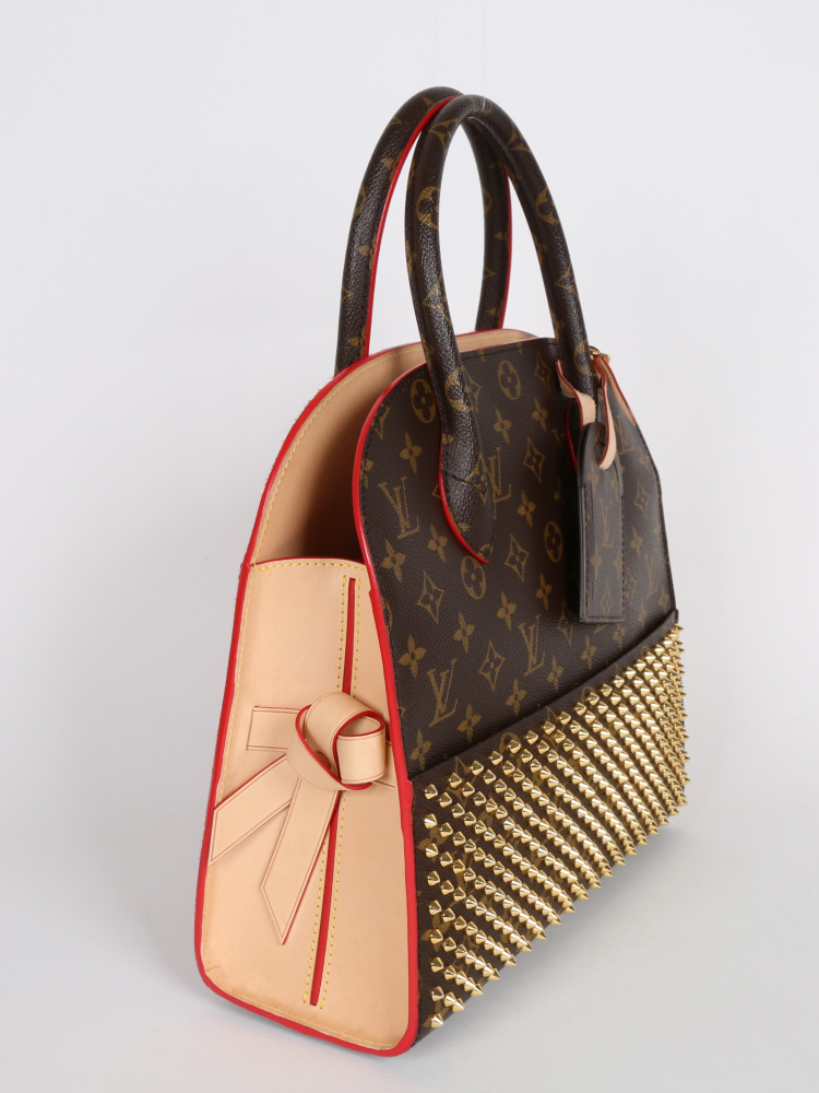 Shopping bag louboutin cloth handbag Louis Vuitton Brown in Cloth - 18806819