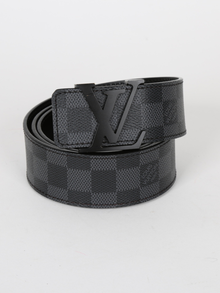 LOUIS VUITTON INITIALS DAMIER GRAPHITE BELT 95