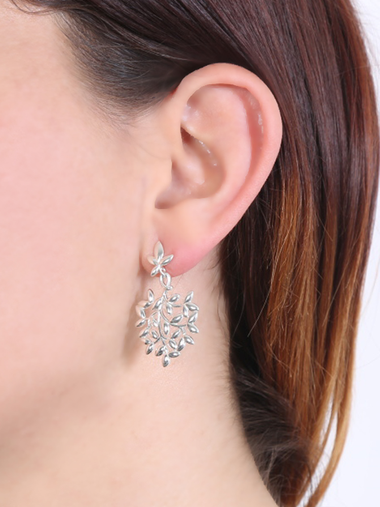 tiffany olive leaf hoop earrings