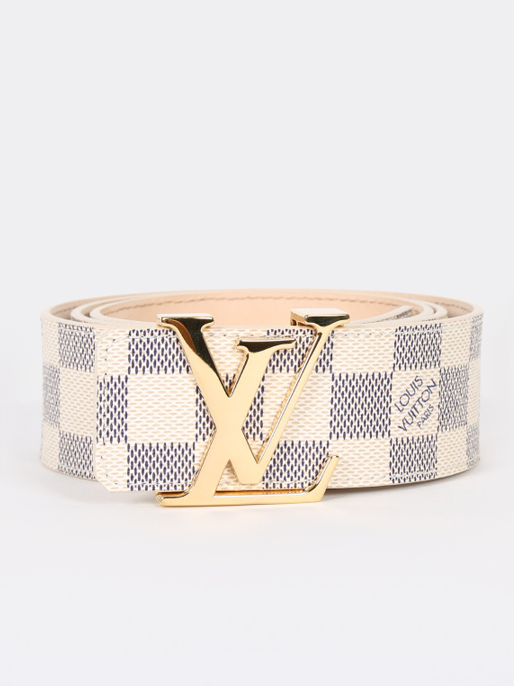 Louis Vuitton Damier Azur Canvas LV Initiales Belt 90cm Louis