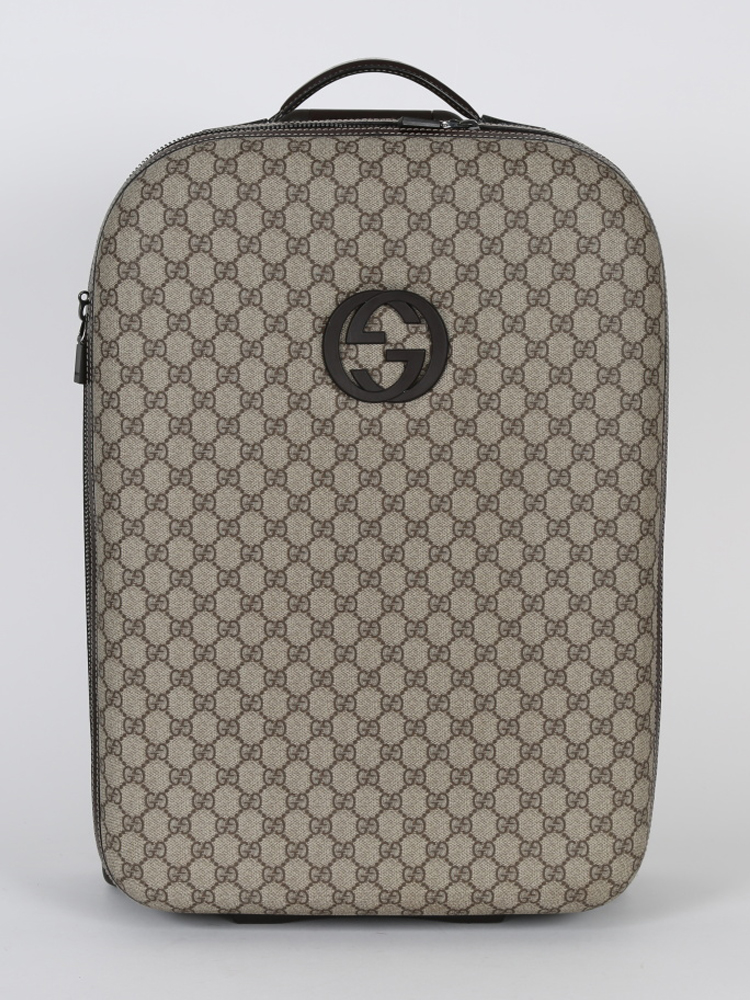 Gucci Carry-On Trolley GG Supreme Leather Luggage Wheels 246459