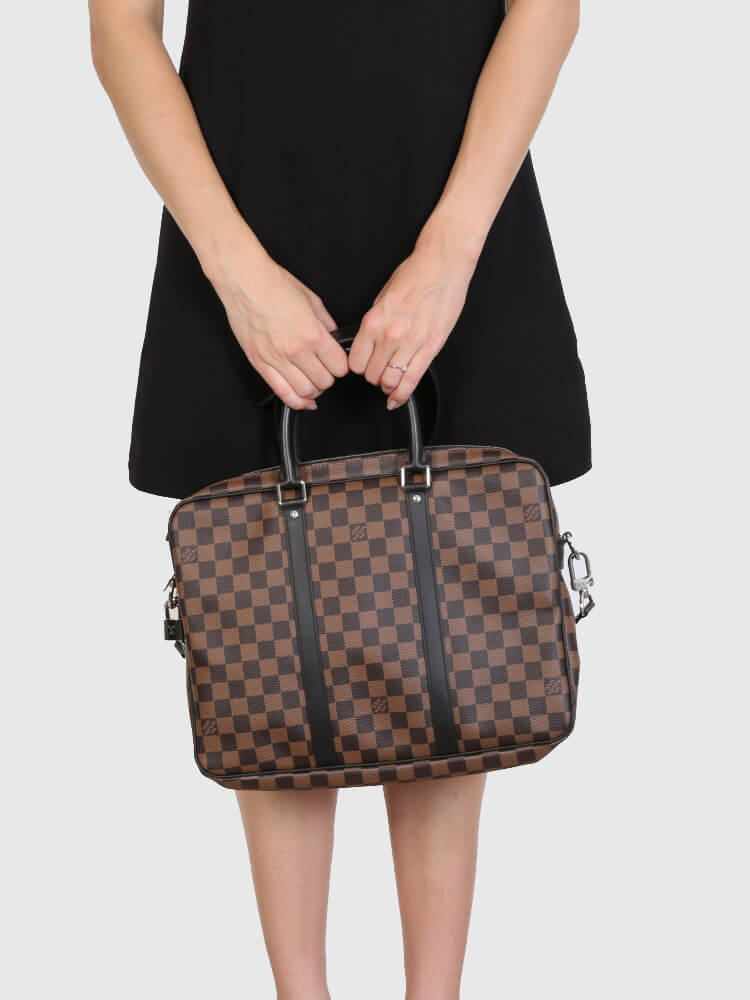 Louis Vuitton Damier Ebene Porte-Documents Voyage PM - Brown Briefcases,  Bags - LOU797768