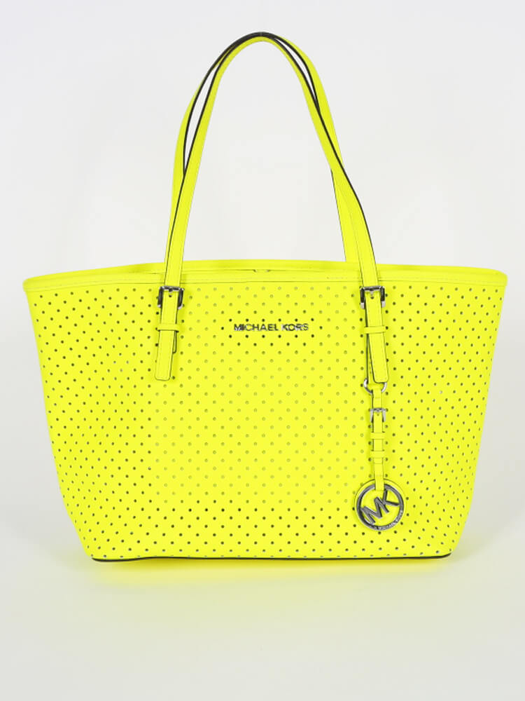 Michael Kors - Jet Set Small Perfo Saffiano Tote Neon Yellow |  