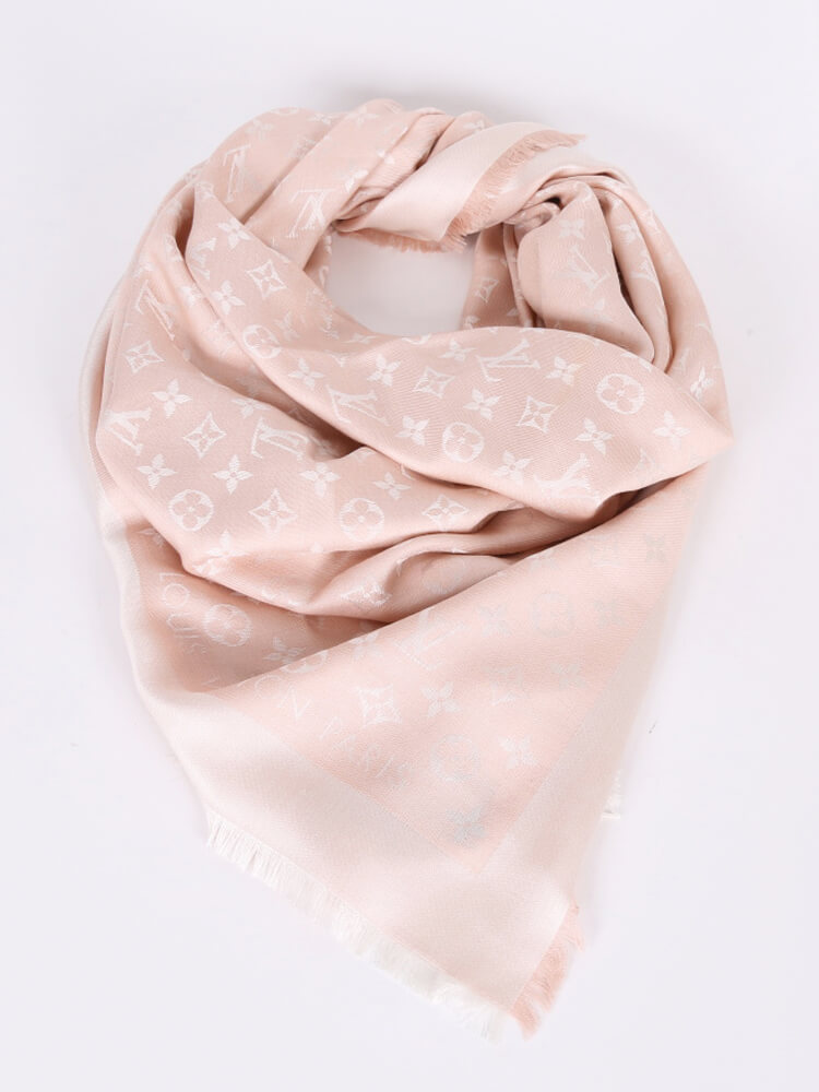 Louis Vuitton LV denim monogram shawl Pink Wool ref.466137 - Joli