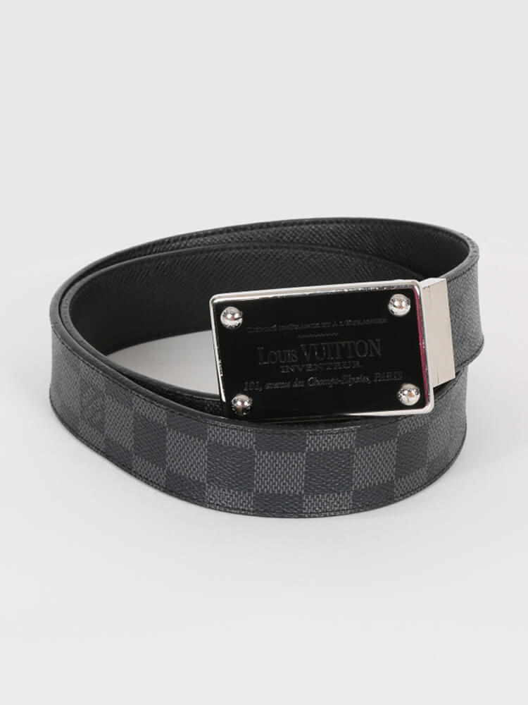 Louis Vuitton Damier Graphite Canvas Reversible Inventeur Belt 100 CM