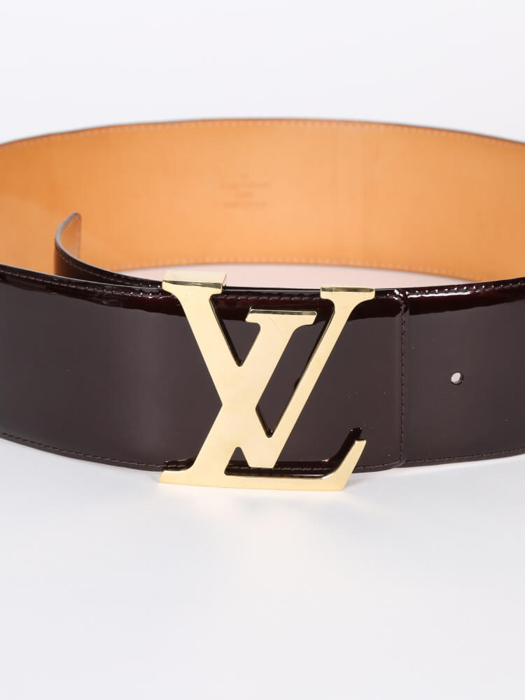 Louis Vuitton Amarante Monogram Vernis Fleur Buckle Belt 90CM