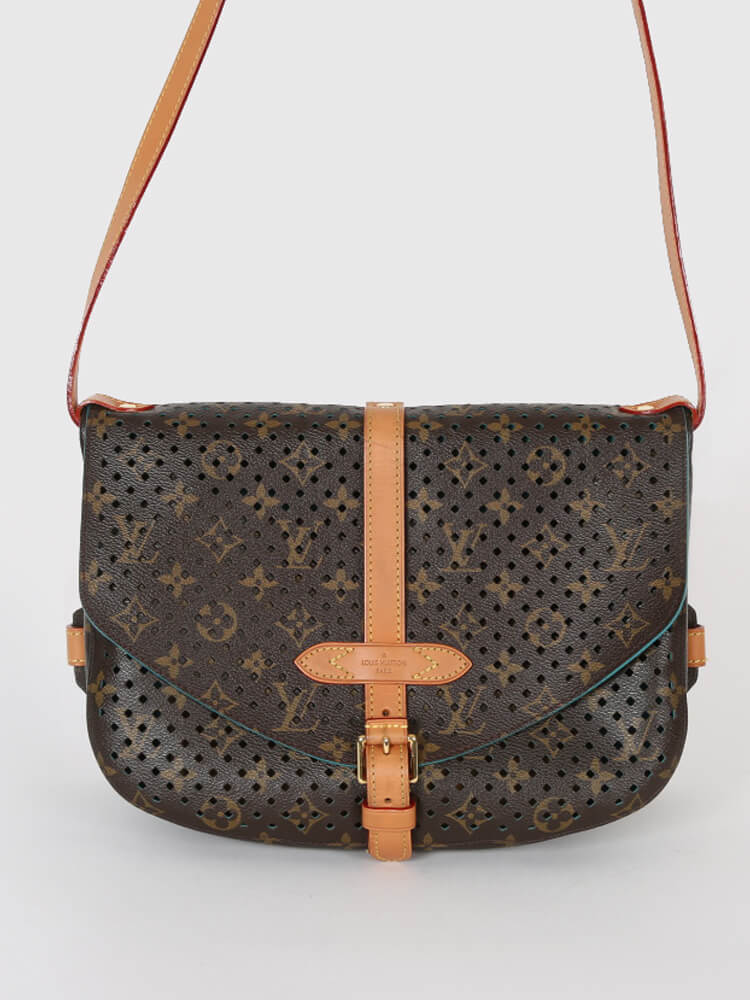 LOUIS VUITTON Monogram Perforated SC Flore Mirror Saumur Corail