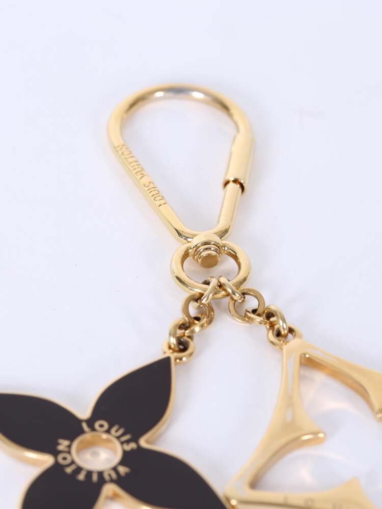 Louis Vuitton Puzzle Flower Monogram Keyring Gold Monogram Metal & Monogram Canvas