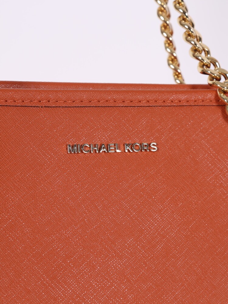 Michael Kors - Jet Set Travel Medium Saffiano Leather Chain Tote Orange |  