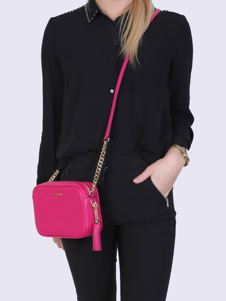 Michael Kors - Ginny Leather Crossbody Bag Ultra Pink