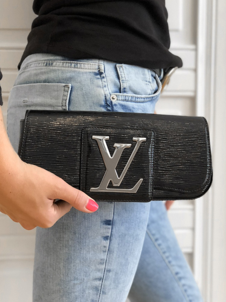 Louis Vuitton Black Electric Epi Leather Pochette SoBe Clutch Bag - Yoogi's  Closet