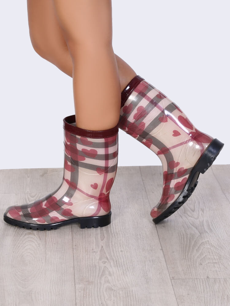 Burberry heart cheap rain boots