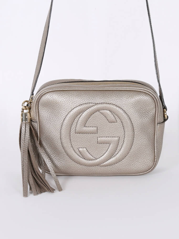 Gucci Soho Leather Disco Bag Metallic Gold www.luxurybags.cz