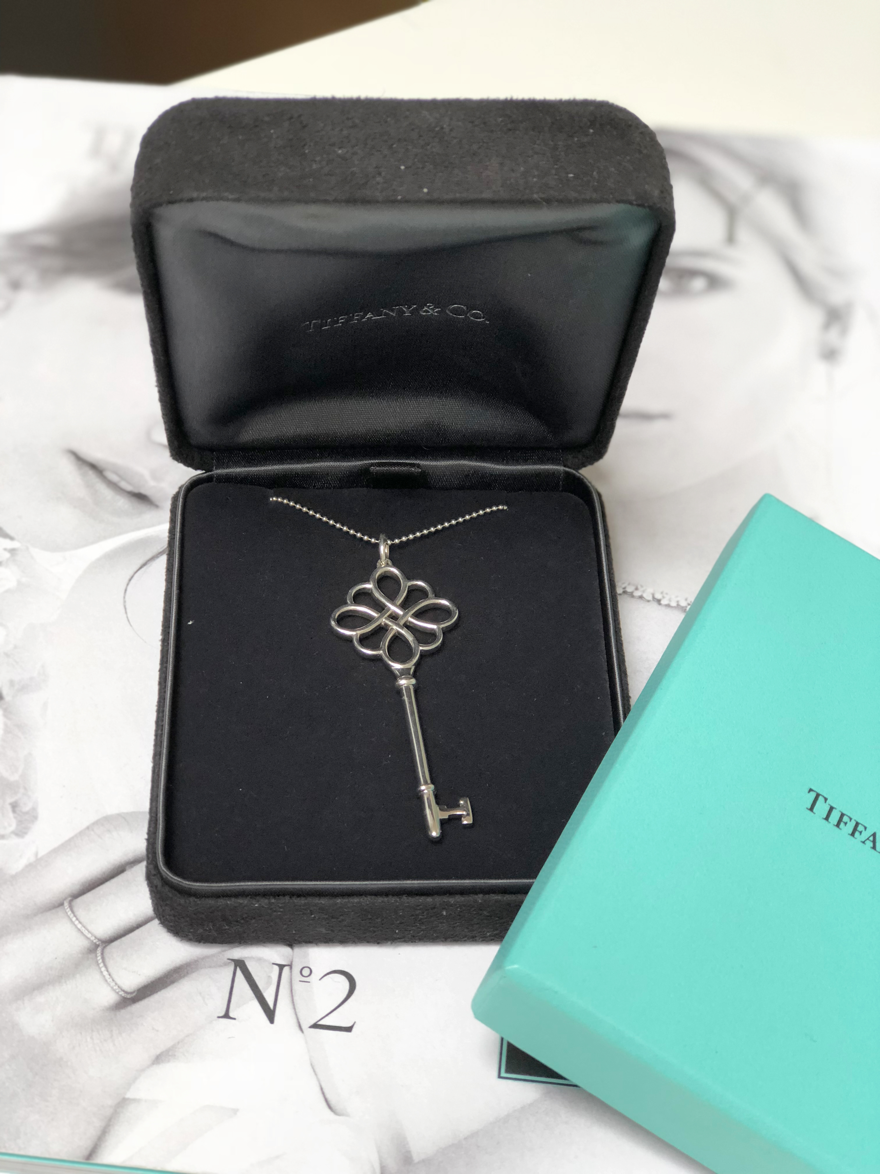 tiffany knot key pendant silver