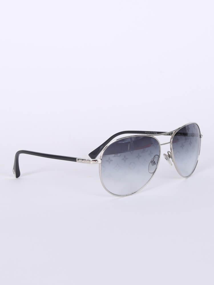 Louis Vuitton Silver/Monogram Black Gradient Z0165U Conspiration Pilote  Aviator Sunglasses Louis Vuitton