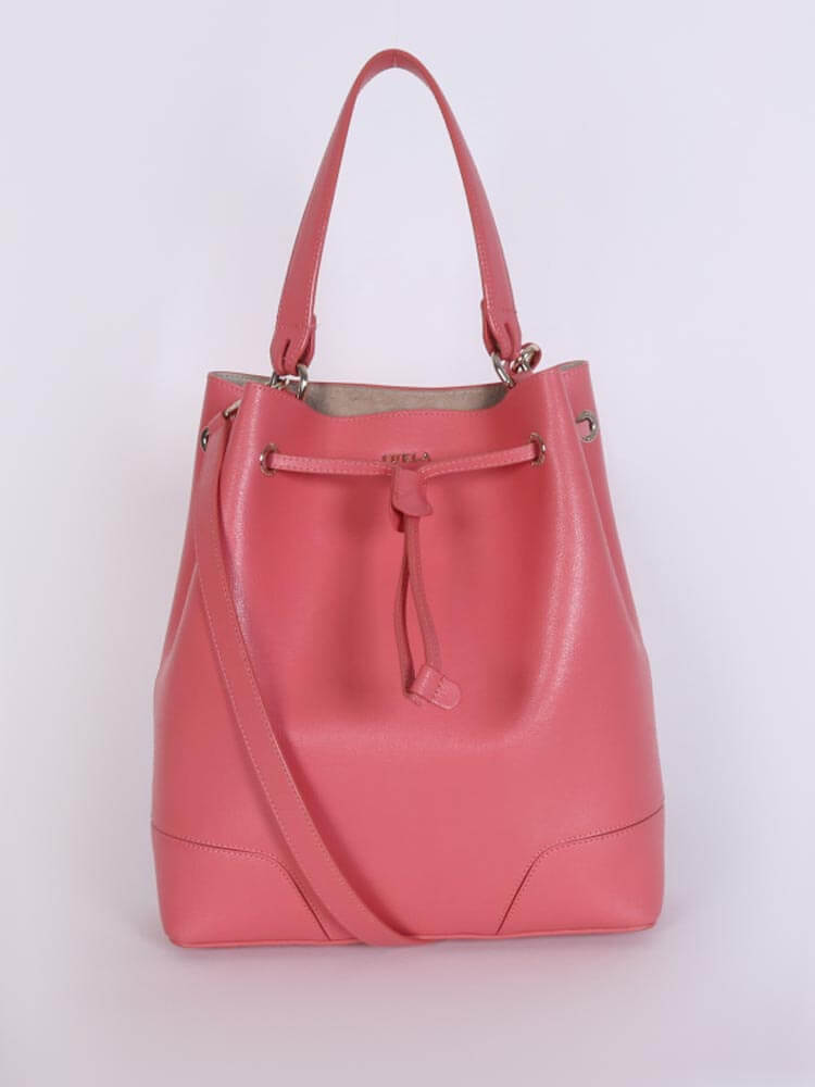 Furla - Stacy M Leather Bucket Bag Coral