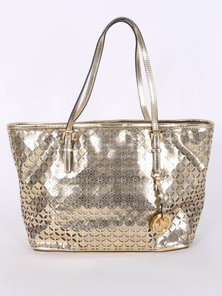 Michael Kors - Jet Set Travel Small Tote Cutout Metallic Gold |  