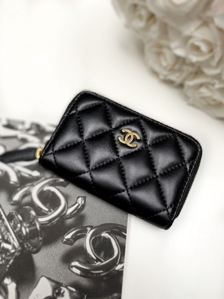 Chanel - CC Classic Coin Purse Lambskin Noir 