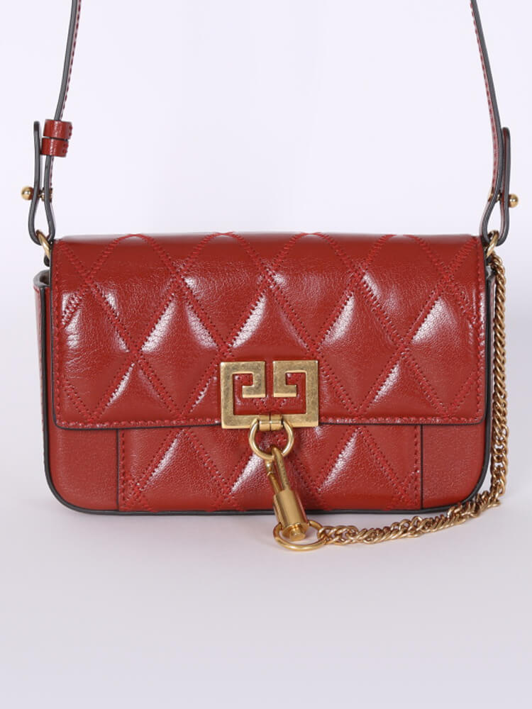 Mini pocket bag clearance in diamond quilted leather