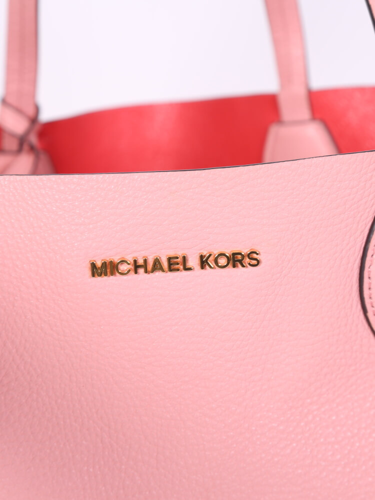 Michael Kors - Coral Pink Zipper Top Tote – Current Boutique