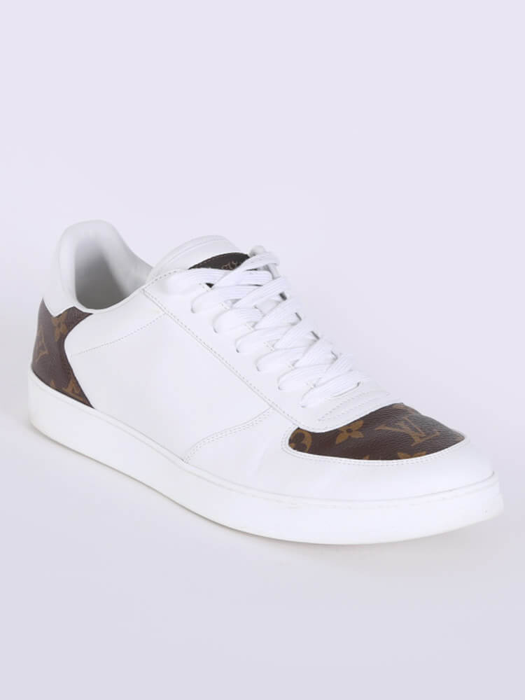 Louis Vuitton Men's White Leather Monogram Rivoli Sneaker