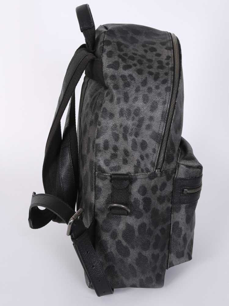 Dolce & Gabbana - Leopard Print Coated Canvas Backpack Grey |  