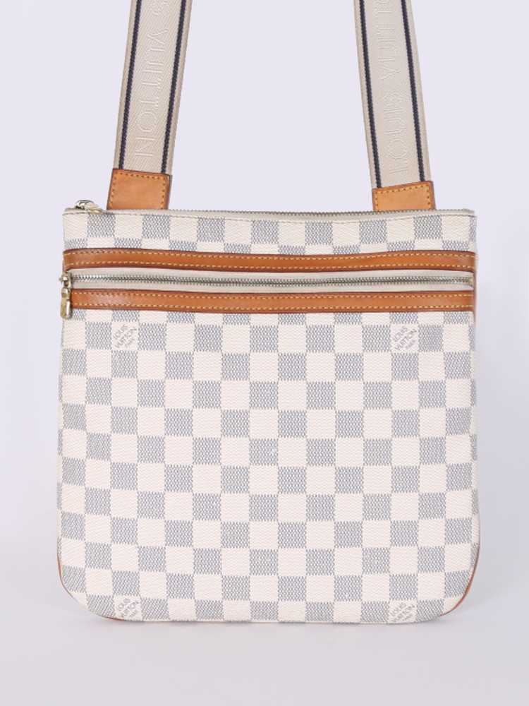 Louis Vuitton White Damier Azur Bosphore Pochette Cloth ref.969261