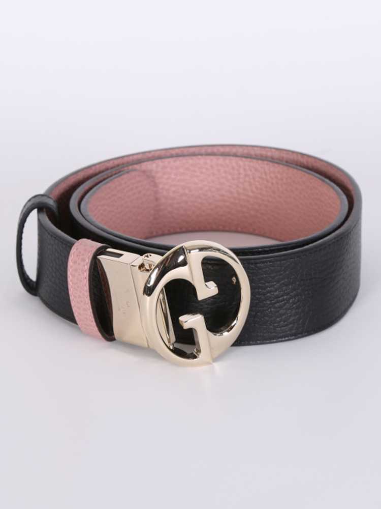 gucci pink and black reversible belt