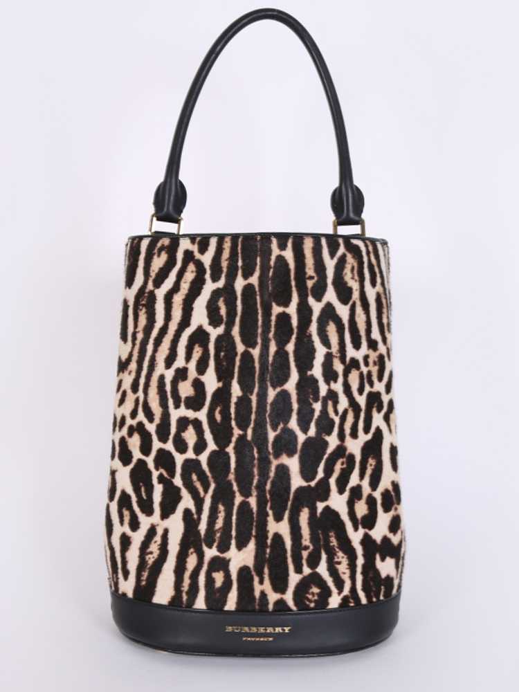 Burberry - Leopard Print Calf Hair Bucket Bag 