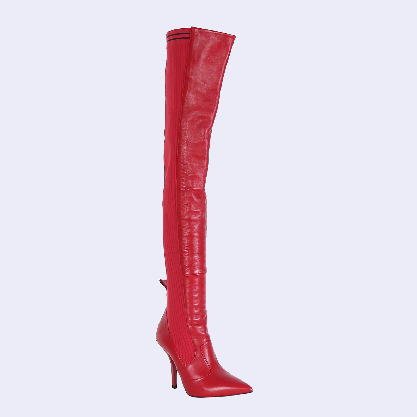 fendi thigh high boots red