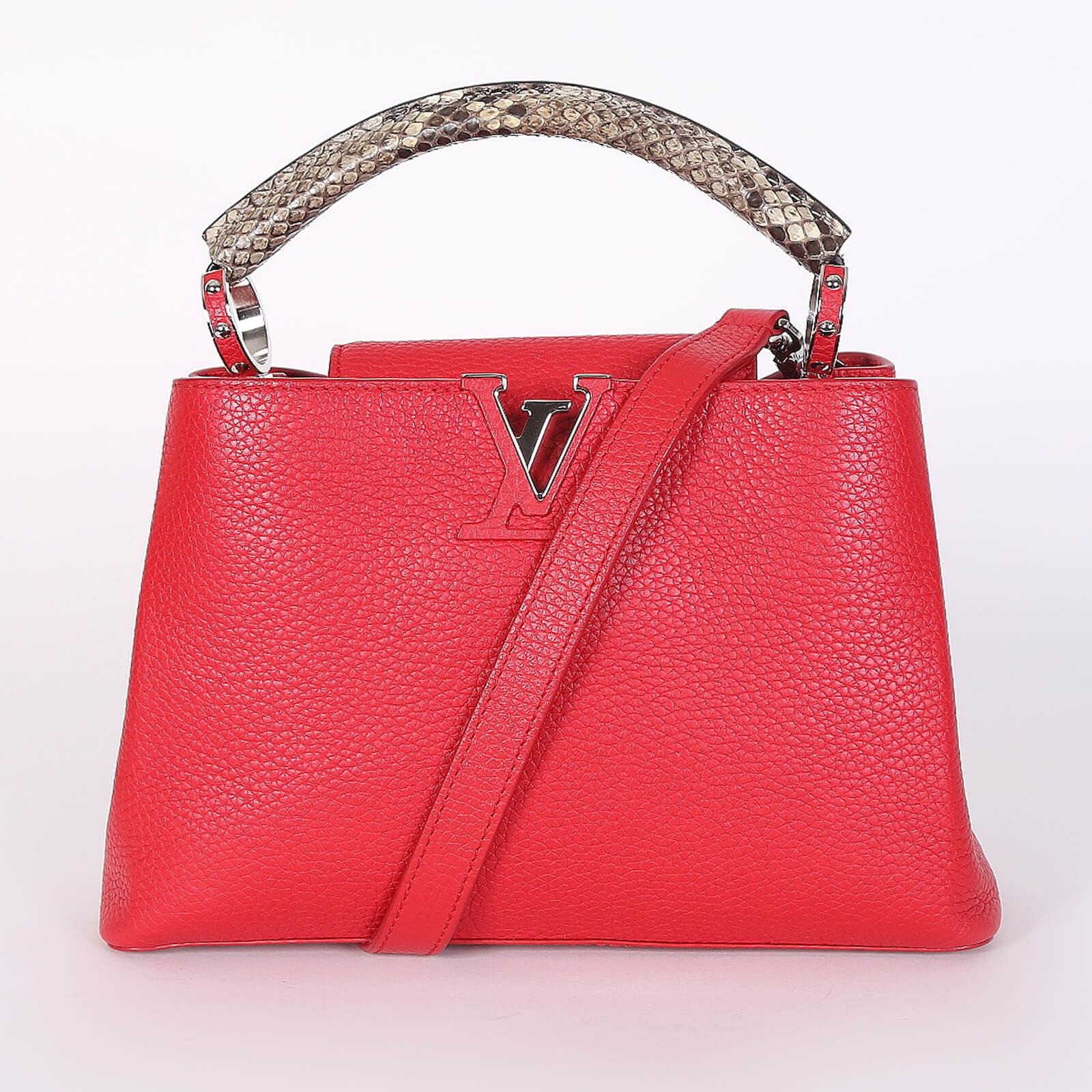 Louis Vuitton Capucines BB Taurillon Leather And Python Trim N82068 LV  Handbag