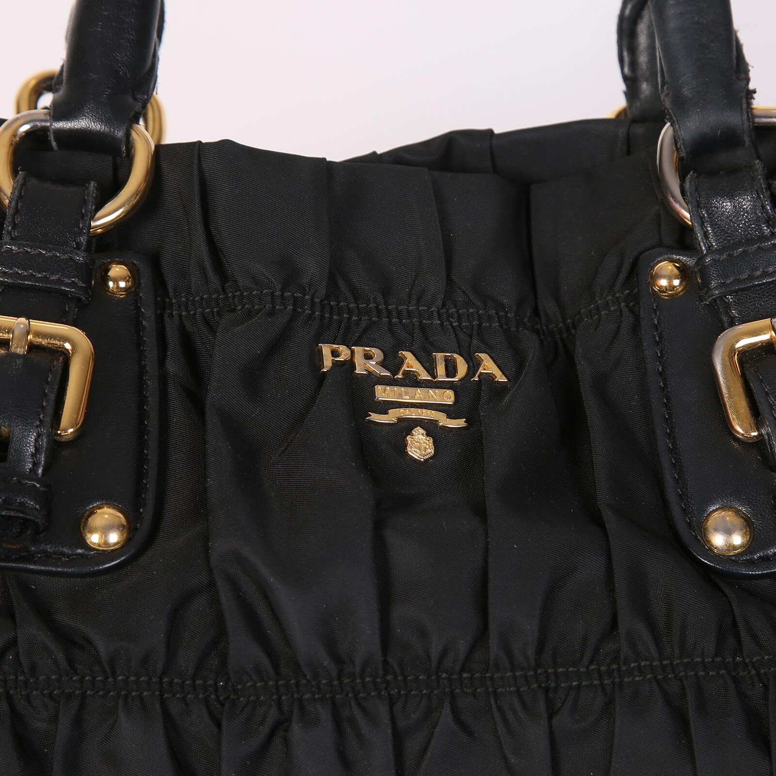 Prada Tessuto Drawstring Tote Bag Black Cloth Nylon ref.1009503