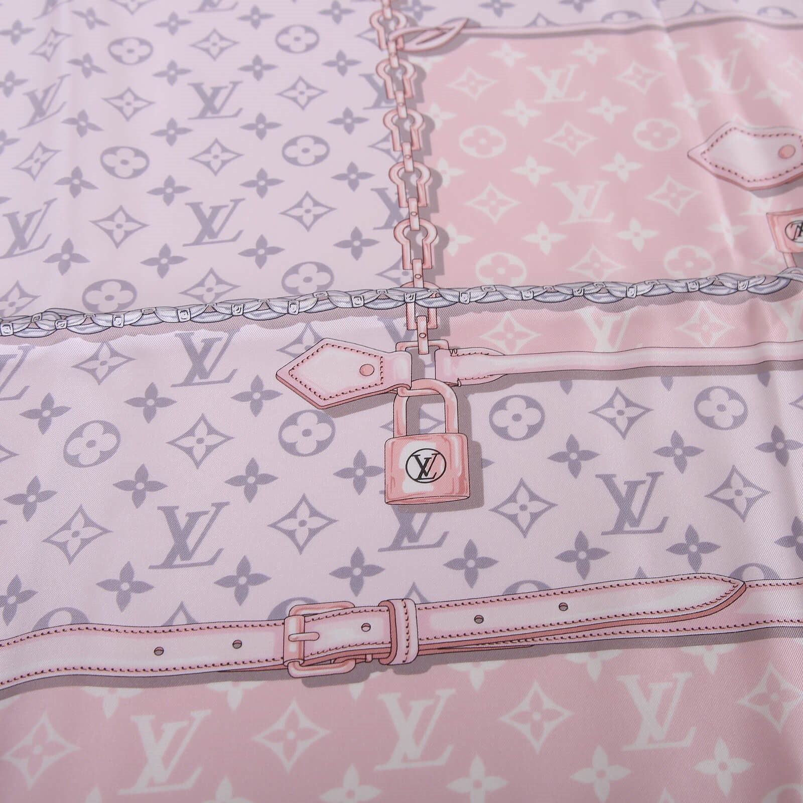 Louis Vuitton Carré Monogram Confidential Silk Scarf M70638 Pink Cotton  ref.982433 - Joli Closet