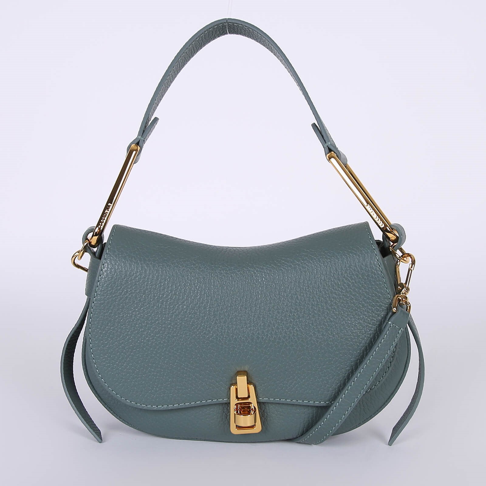 Coccinelle Magie Mini Grained Leather Bag with Strap Kale Green