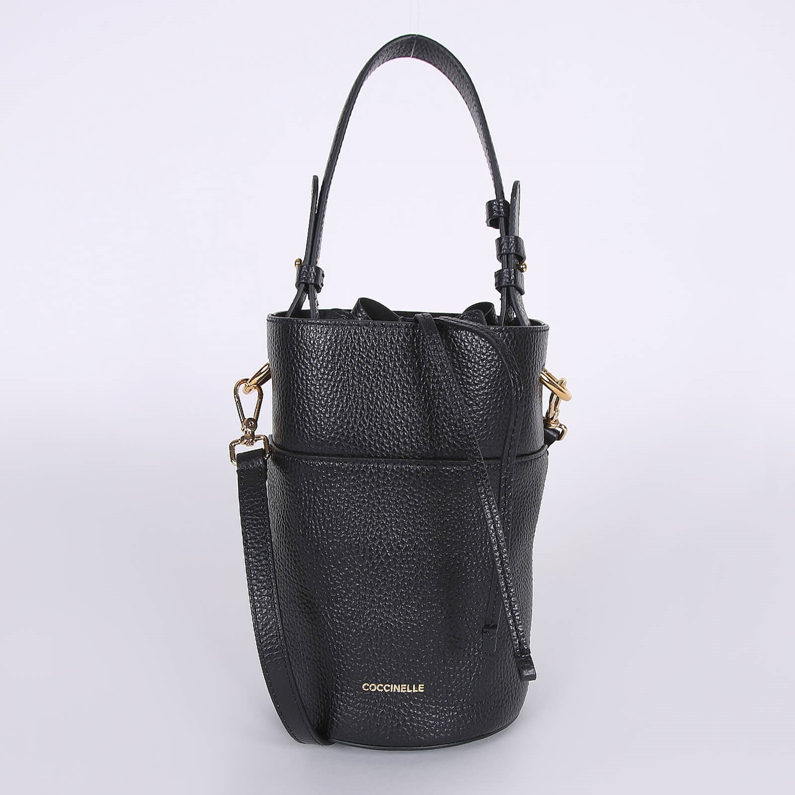 Coccinelle Garconne Mini Leather Bucket Bag Black www