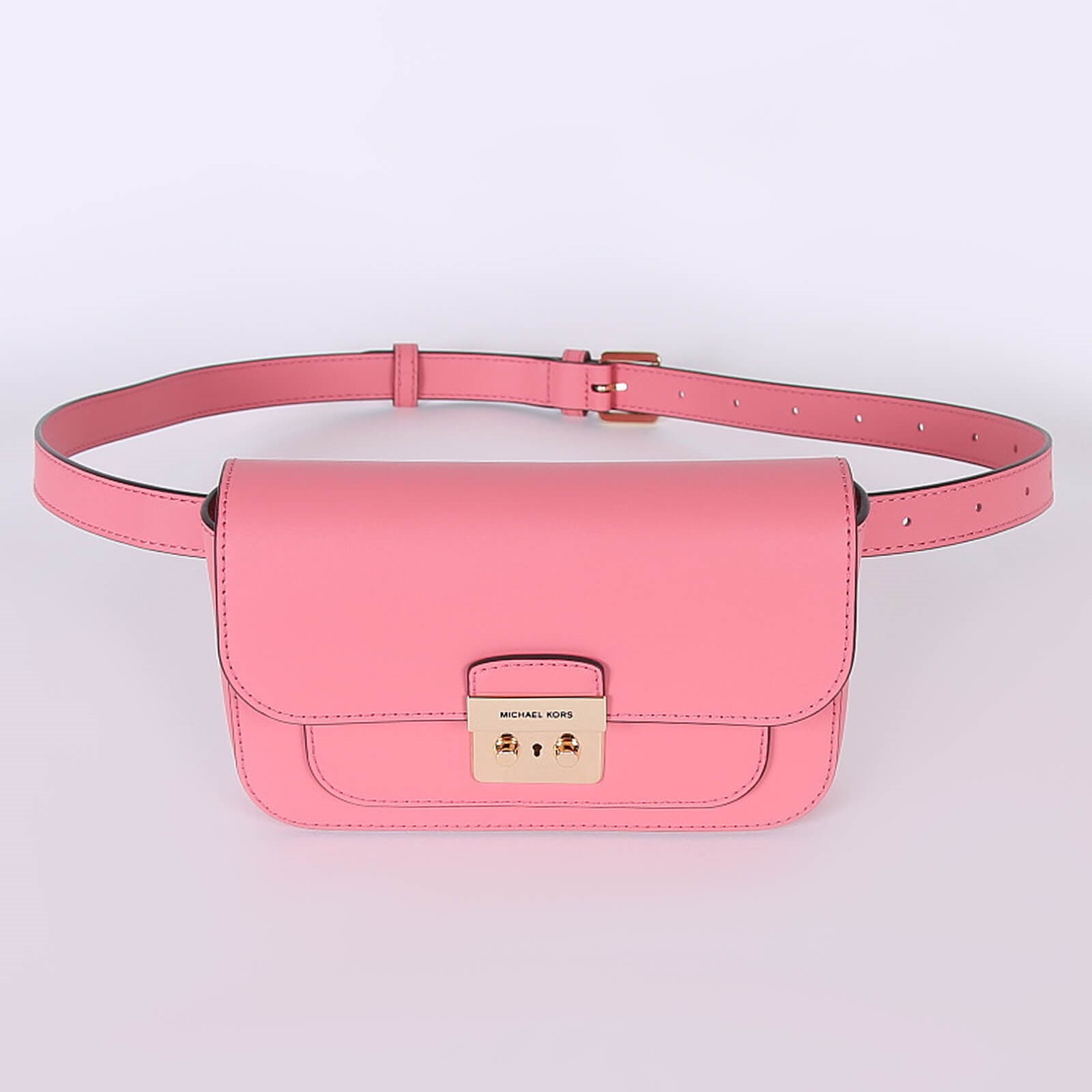 Michael Kors Sloan Editor Small Leather Flap Belt Bag Pink www.luxurybags.cz