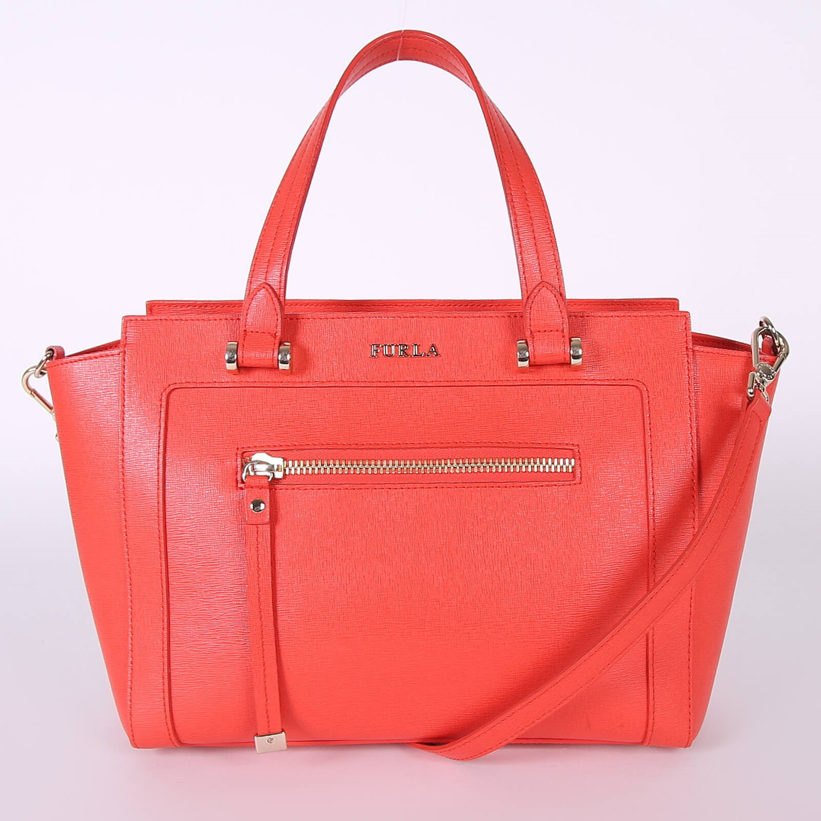 Furla - Ginevra Medium Leather Satchel Red | www.luxurybags.cz